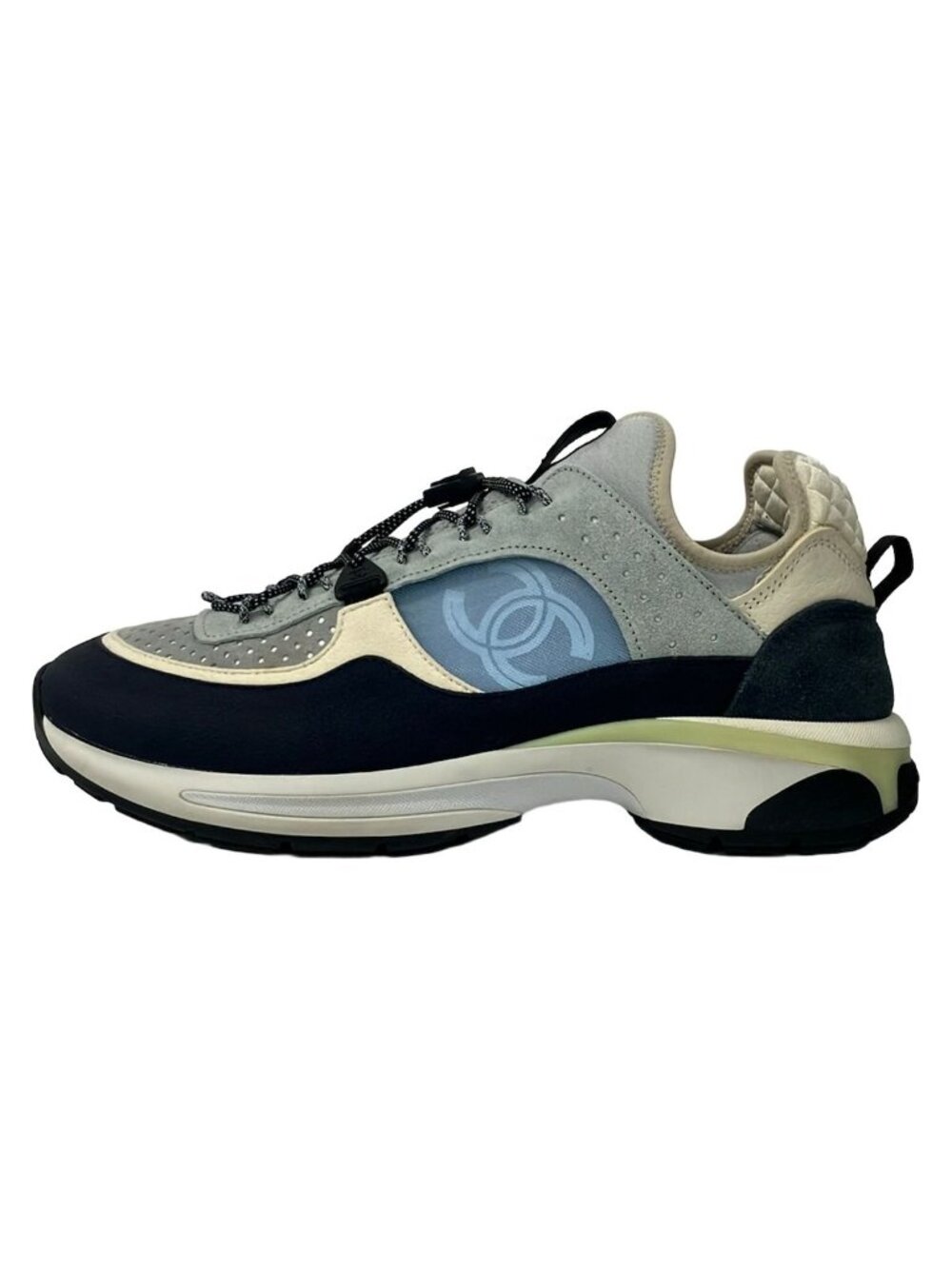 Chanel Sneakers Light Blue Gray White Leather
